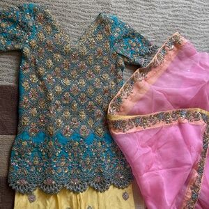 Stunning Embroidered Palazzo Set (3-piece)